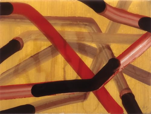 Connecting routes, 2004, Gouache auf Papier, 30x40 cm